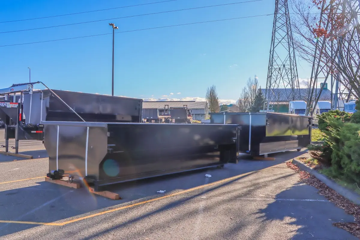 Roll-off dumpster ready for waste disposal at job site for Construction Dumpster Rental in Columbia